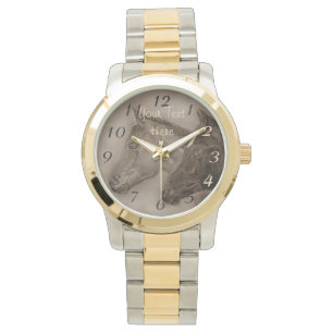 Twee baby paarden zwarte schuimkastanjeportret horloge