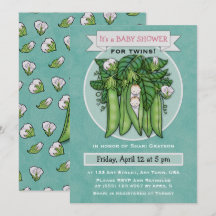 Twee Baby shower-uitnodigingen met twee kleine of