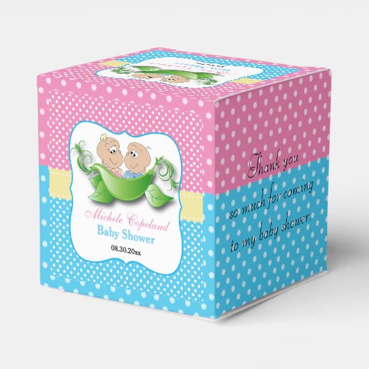 Twee Baby showers - twee erwten in een peul Bedankdoosjes (Achterkant)