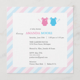 Twee Baby showers uitnodiging