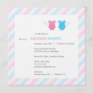 Twee Baby showers uitnodiging