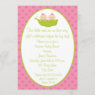 Twee Baby showers van het Peas Twin Girls Kaart