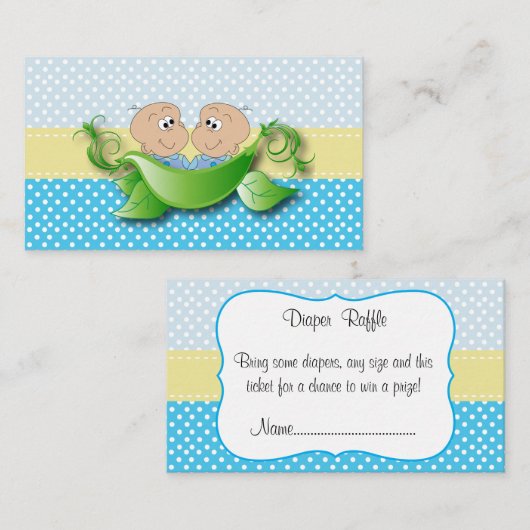 Twee babyjongens - twee erwten in een druppelaar informatiekaartje (Voorkant / Achterkant)