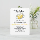 Twee baby's brouwen met een schoenspanner kaart (Staand voorkant)