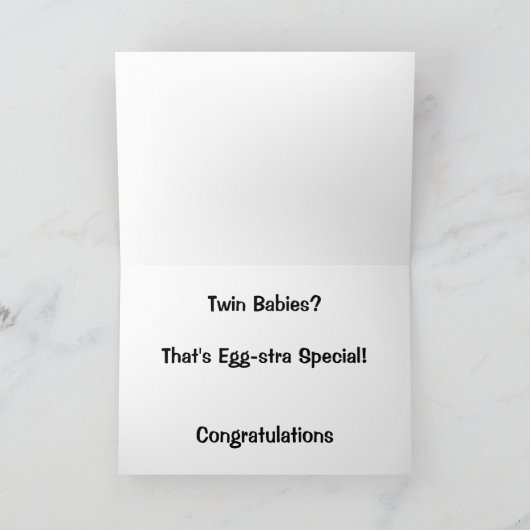 Twee baby's? Dat is Eg-stra Special. Kaart (Binnen)