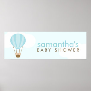 Twee baby's in een Green Hot Air ballon Poster