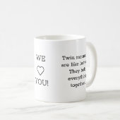 twee baby's: we houden van mam mok , koffie mok (Voorkant rechts)