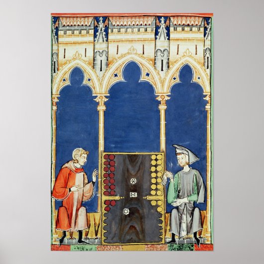 Twee backgammaspelers poster (Voorkant)