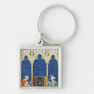 Twee backgammaspelers sleutelhanger