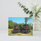 Twee Baldwin stoomlocomotieven Briefkaart (Staand voorkant)