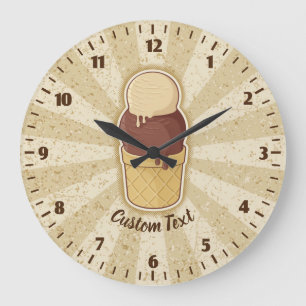 Twee ballen ijs cup groot uurwerk grote klok
