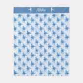 Twee Ballerinas Blue, gepersonaliseerd Fleece Deken (Voorkant)