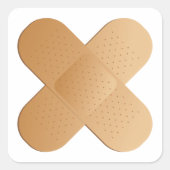 Twee bandhulpmiddelen vierkante sticker (Voorkant)