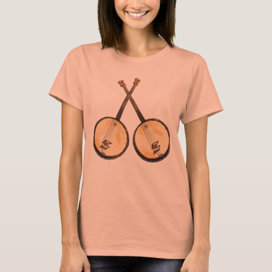 Twee banjos Musical Instruments T-shirt (Voorkant)