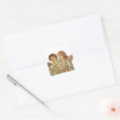 Twee Beauthful Angels Vierkante Sticker (Envelop)