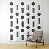 Twee bedrijfssponsorlogo's Stap en Herhaal Aangepa Wandkleed (In situ)