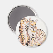 Twee bengalen Waterverf Magneet (Voorkant / Achterkant)