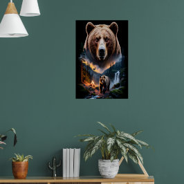 Twee beren in het donkere bos 5 poster