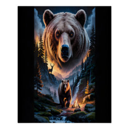 Twee beren in het donkere bos 6 perfect poster