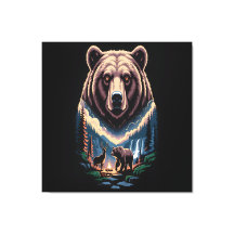 Twee beren in het donkere bos