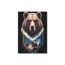 Twee beren in het donkere bos