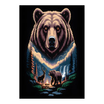 Twee beren in het donkere bos