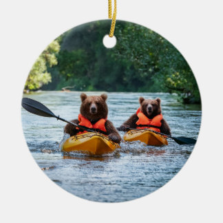 Twee Beren kajakken Keramisch Ornament