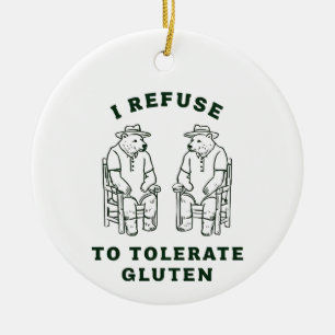 Twee Beren staan met humor tegenover elkaar Keramisch Ornament
