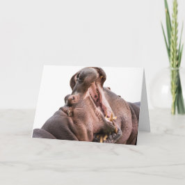 Twee Big Mouth Hippo's Card Kaart