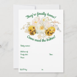 Twee bijen voldoen aan de uitnodiging voor baby's