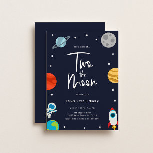 Twee: Birthday Party over het moonruimtegrond Kaart
