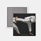 Twee Blackbelts Sparring 2 Magneet (Voorkant / Achterkant)