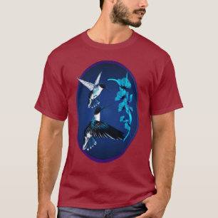 Twee blauw levende vogels Ovaal Shirt