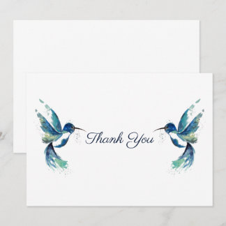 Twee blauwe Hummingvogels Bedankkaart