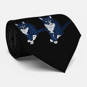 Twee Blauwe Katten Stropdas