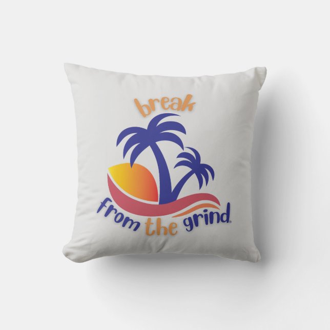 Twee Blauwe Palmen BFTG Kussen (Voorkant)