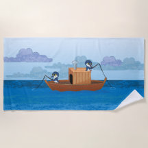 Twee blauwe pinguïns vissen