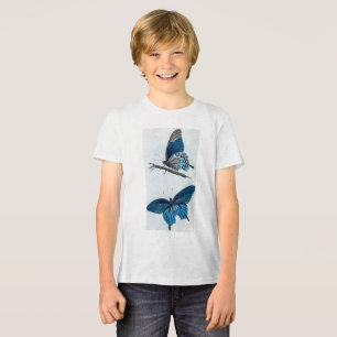 Twee blauwe vlinders Tri-Blend shirt