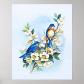 Twee blauwvogels poster (Voorkant)