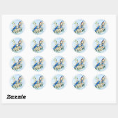 Twee blauwvogels ronde sticker (Vel)