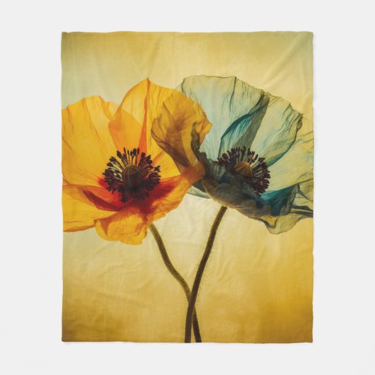 Twee bloemen fleece deken (Voorkant)