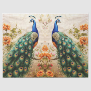 Twee Bloemen Peacocks Decoupage Tissuepapier