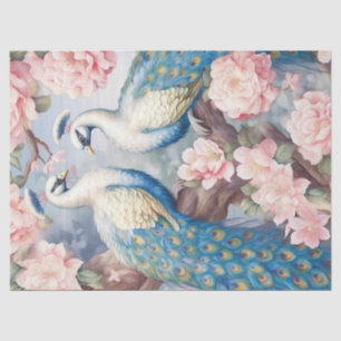 Twee Bloemen Peacocks Decoupage Tissuepapier