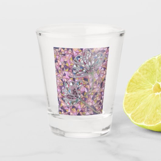 Twee bloemen shot glas (Voorkant)