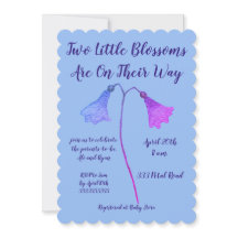 Twee bloesems Indigo Flower Twins Baby shower