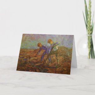 Twee boeren graven door Vincent van Gogh Kaart