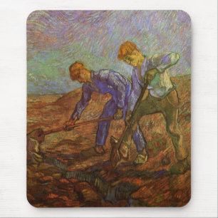 Twee boeren graven door Vincent van Gogh Muismat