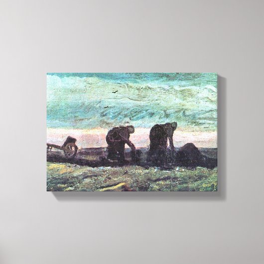 Twee boeren van Vincent van Gogh Canvas Afdruk (Voorkant)