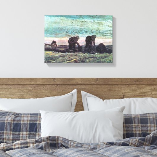 Twee boeren van Vincent van Gogh Canvas Afdruk (Insitu (Slaapkamer))