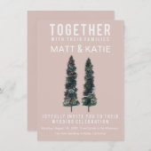 Twee Bomen minimale uitnodiging voor bruiloft (Voorkant / Achterkant)